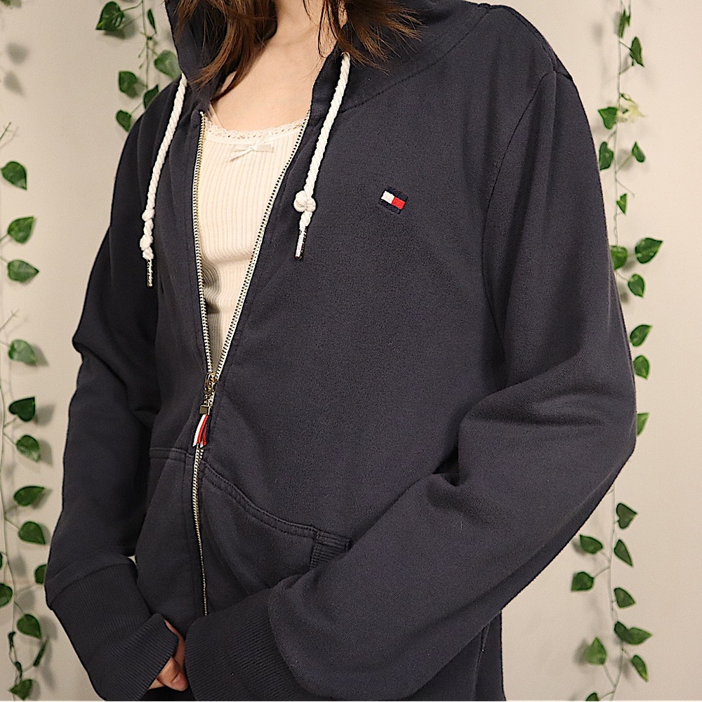 Tommy Hilfiger Zip Up | Dark Blue with Gold Zipper |